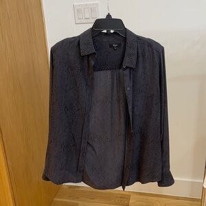 Rails Animal Print 100% Silk Buttondown Small Kate Cobra